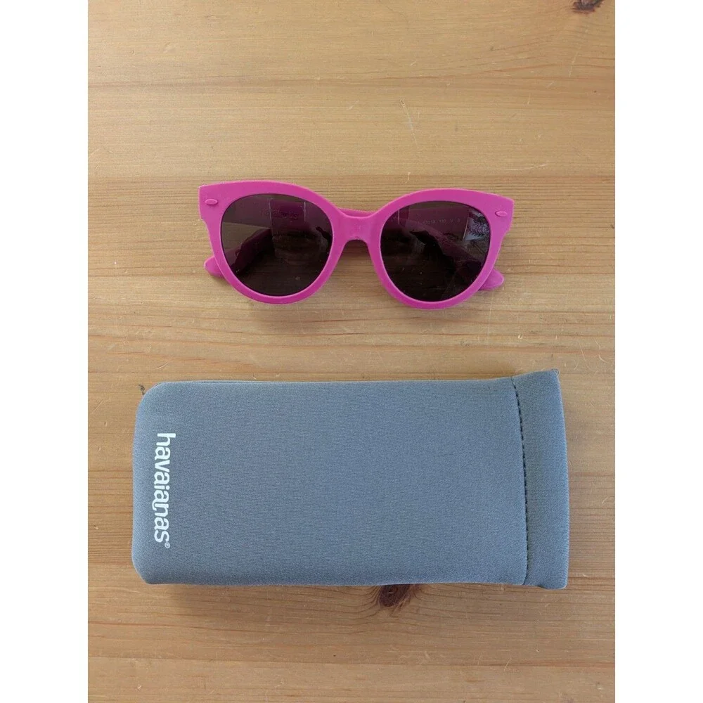 Havaianas NORONHA/S Cateye Polarized Sunglasses Havana Fuchsia Rubber w/Case